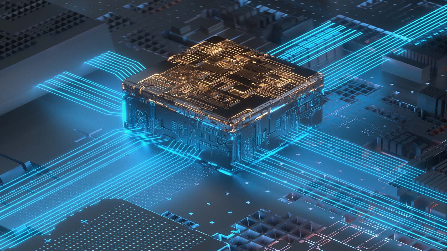 computer chip on motherbaord banner