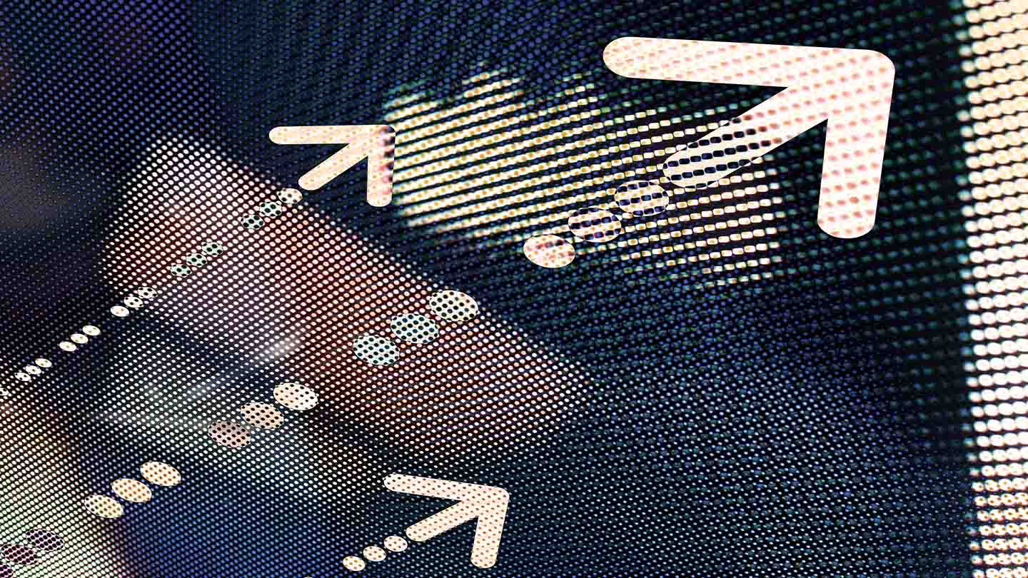 Abstract visual with arrows